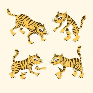 Hình ảnh chú hổ vằn file vector mẫu CR1508