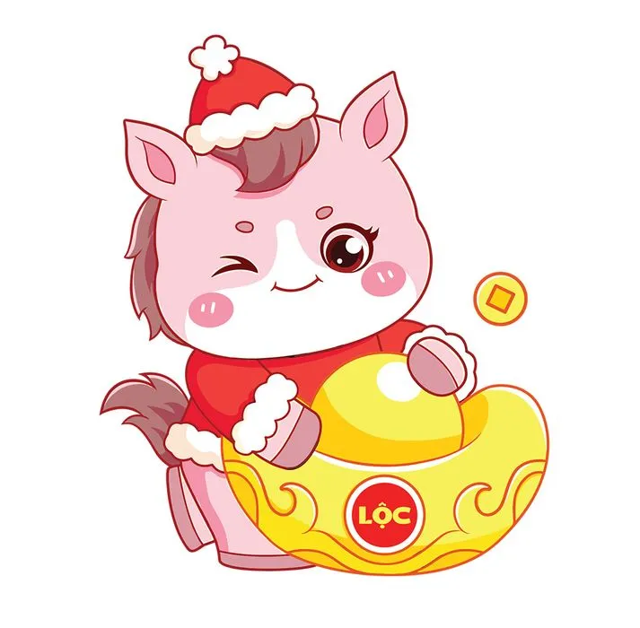 Linh Vật Ngựa Tết Dễ Thương - Minh Họa Vector EPS Độc Đáo