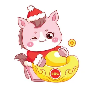 Linh Vật Ngựa Tết Dễ Thương - Minh Họa Vector EPS Độc Đáo