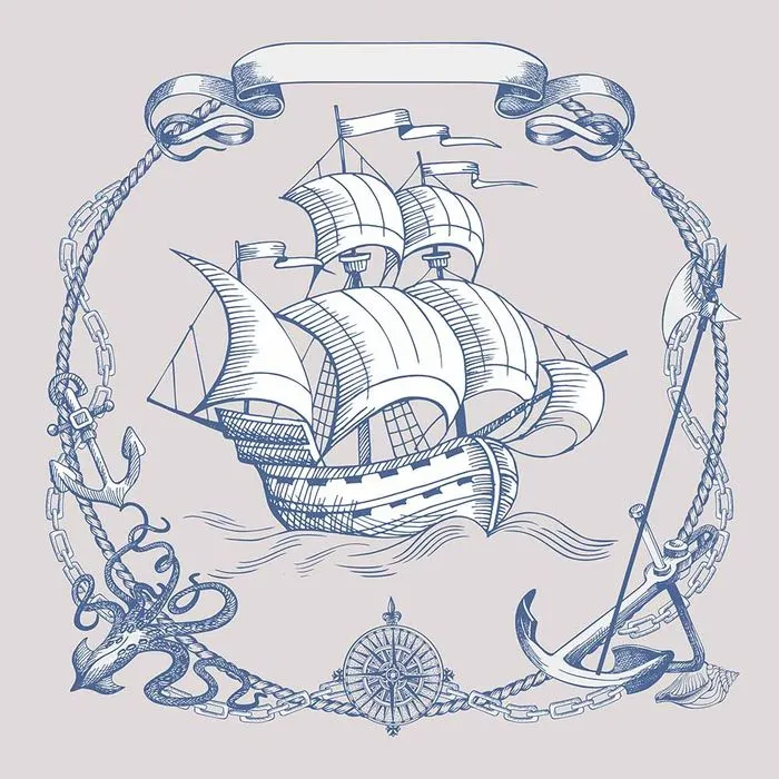 Hình ảnh logo cánh buồm ra khơi file vector mẫu HH216