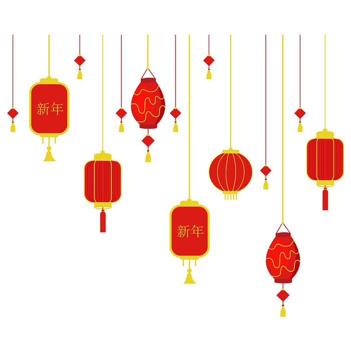 Hình ảnh dây đèn lồng trang trí dịp tết cổ truyền file vector mẫu CR424