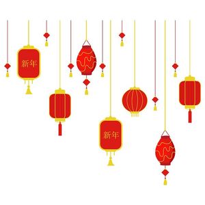 Hình ảnh dây đèn lồng trang trí dịp tết cổ truyền file vector mẫu CR424