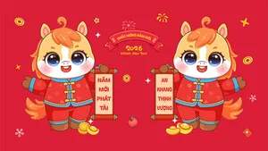 Linh Vật Ngựa Tết 2026 Minh Họa Chúc Mừng Năm Mới Vector EPS