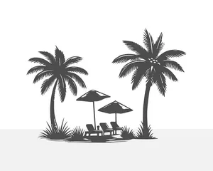 Hình ảnh cây dừa trên bãi biển file vector mẫu KS689