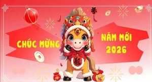 Banner Tết 2026 Chúc Mừng Năm Mới Hình Ngựa Dễ Thương CDR