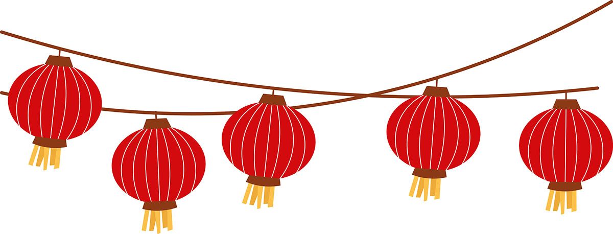 Hình ảnh dây đèn lồng trang trí dịp tết cổ truyền file vector mẫu CR426