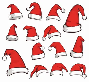 Bộ sưu tập mũ ông già noel file vector mẫu CR1777