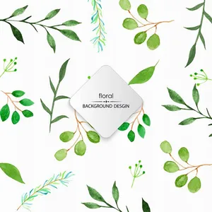 Cành Lá Xanh Minh Họa Watercolor – EPS Vector Cho Thiết Kế Đa Dụng