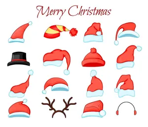 Bộ sưu tập chiếc mũ ông già noel file vector mẫu CR1825