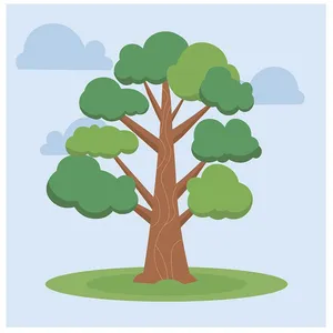 Hình ảnh cây xanh cổ thụ file vector mẫu KK42