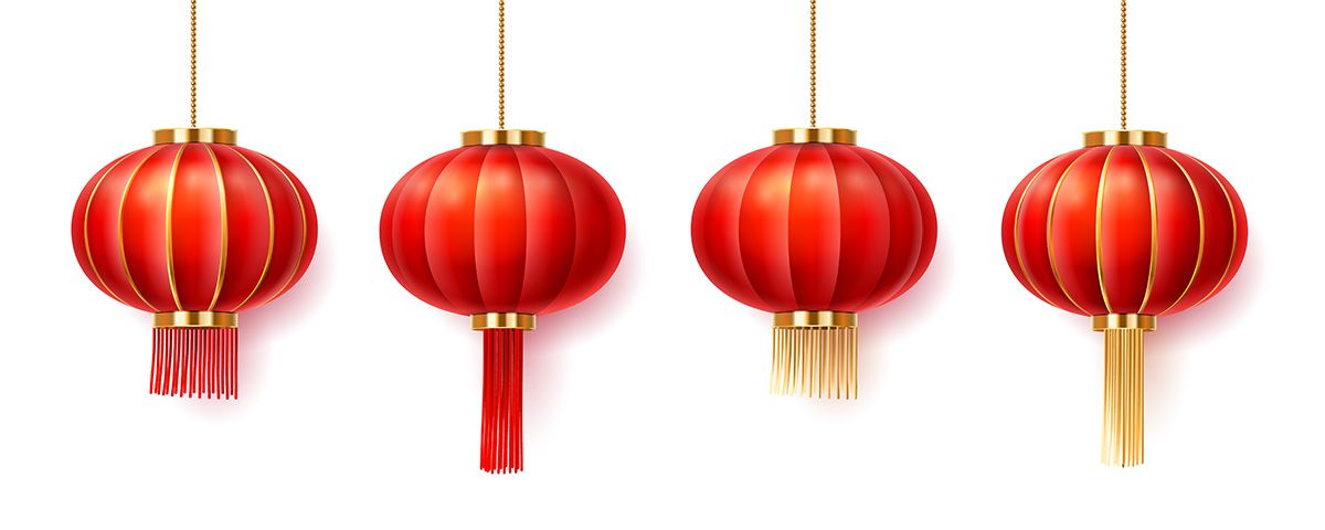 Hình ảnh đèn lồng màu đỏ trang trí lễ hội tết file vector mẫu CR317