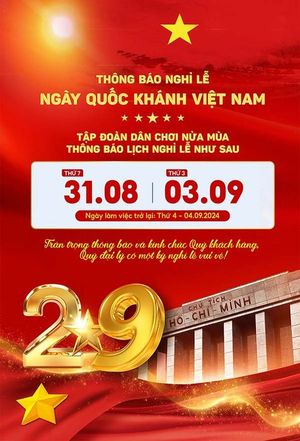 Poster lịch nghỉ lễ quốc khánh 2-9 file PSD mẫu CR1338