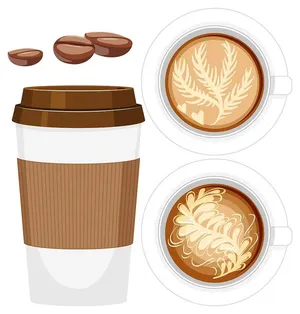 Hình ảnh cốc cafe file vector mẫu KS799