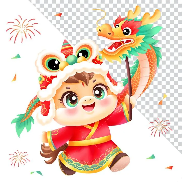 Linh Vật Ngựa Tết Nguyên Đán Dễ Thương - Hình Minh Họa PNG Chất Lượng Cao