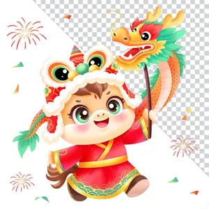 Linh Vật Ngựa Tết Nguyên Đán Dễ Thương - Hình Minh Họa PNG Chất Lượng Cao