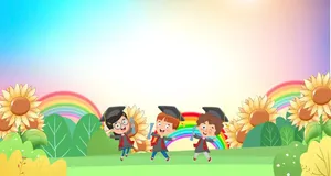Background Khai Giảng Năm Học Mới Với Học Sinh Tốt Nghiệp Vui Nhộn