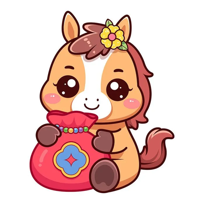 Linh Vật Ngựa Tết Dễ Thương - Minh Họa Vector EPS Độc Đáo