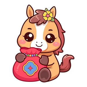 Linh Vật Ngựa Tết Dễ Thương - Minh Họa Vector EPS Độc Đáo