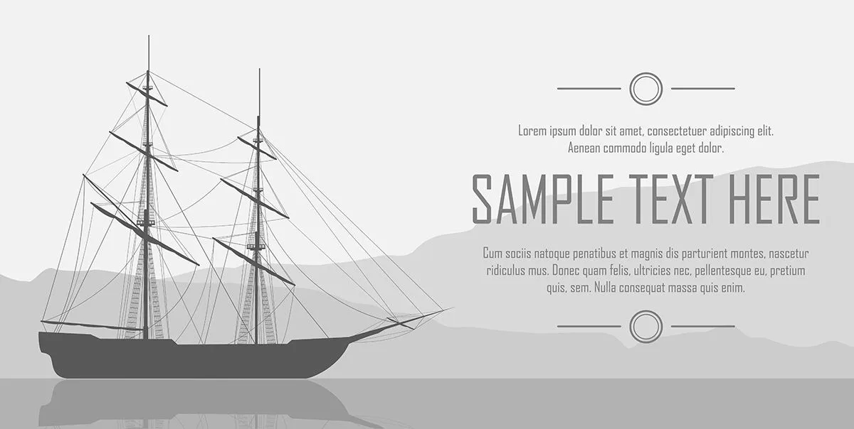 Banner cánh thuyền buồm ra khơi file vector mẫu HH219