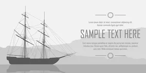 Banner cánh thuyền buồm ra khơi file vector mẫu HH219