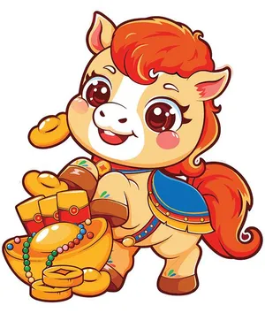 Linh Vật Ngựa Tết May Mắn – Hình Minh Họa Vector EPS Độc Đáo