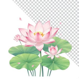 Hình ảnh hoa sen và lá sen file PNG mẫu CR1655