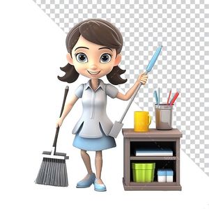 Hình ảnh học sinh trực nhật trước giờ 3D file PNG mẫu CR893