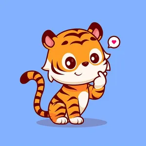 Hình ảnh chú hổ đáng yêu flie vector mẫu KS53