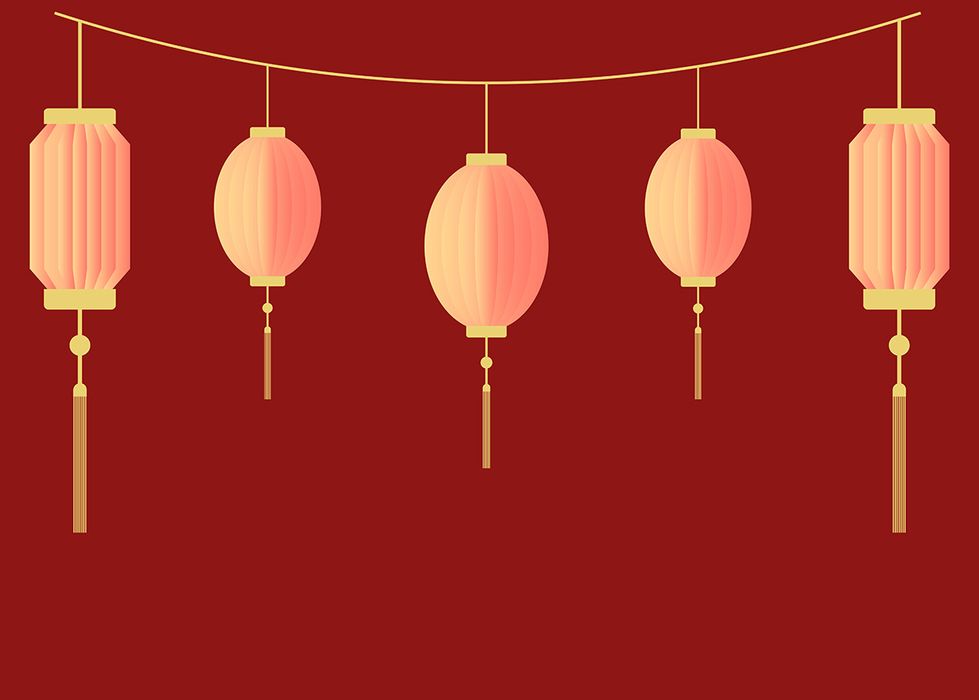 Hình ảnh đèn lồng trang trí ngày tết nhiều hình dạng file vector mẫu CR477