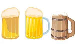 Hình ảnh minh họa cốc bia file vector mẫu KS364
