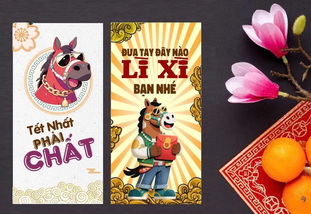 Mẫu Lì Xì Tết 2026 Hình Ngựa Phong Cách Hoạt Hình Độc Đáo – File CDR