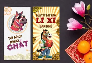 Mẫu Lì Xì Tết 2026 Hình Ngựa Phong Cách Hoạt Hình Độc Đáo – File CDR