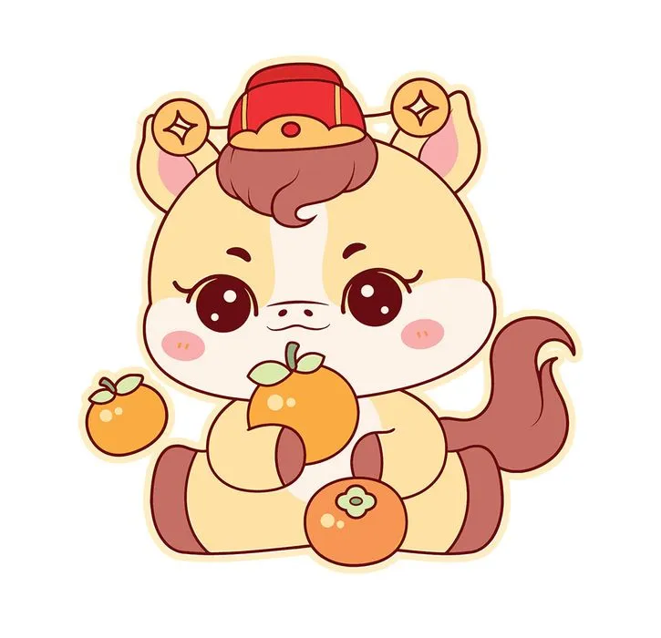 Linh Vật Ngựa Tết Dễ Thương, File EPS Vector Chất Lượng Cao