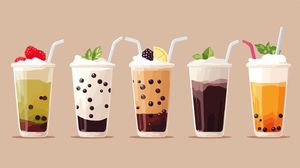 Hình ảnh cốc trà sữa hoa quả file vector mẫu CR638