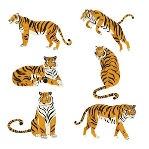 Bộ sưu tập hành động của chú hổ flie vector mẫu KS77