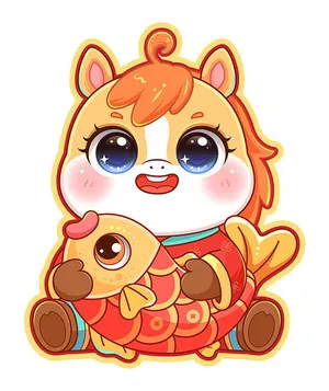 Linh Vật Ngựa Tết Nguyên Đán Dễ Thương - Minh Họa Vector EPS