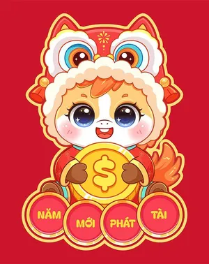 Linh Vật Ngựa Tết Nguyên Đán Dễ Thương - Hình Minh Họa Vector EPS