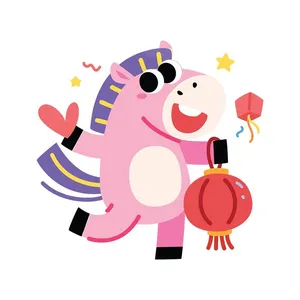 Linh Vật Ngựa Tết Bính Ngọ 2026 - Hình Minh Họa Vector EPS