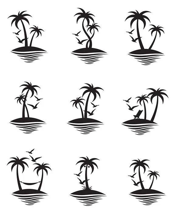 Bộ sưu tập cây dừa file vector mẫu KS684