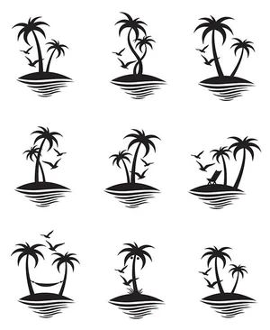 Bộ sưu tập cây dừa file vector mẫu KS684