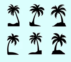Hình ảnh cây dừa file vector mẫu KS572