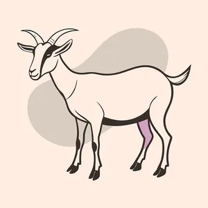 Hình ảnh chú dê file vector mẫu KS549