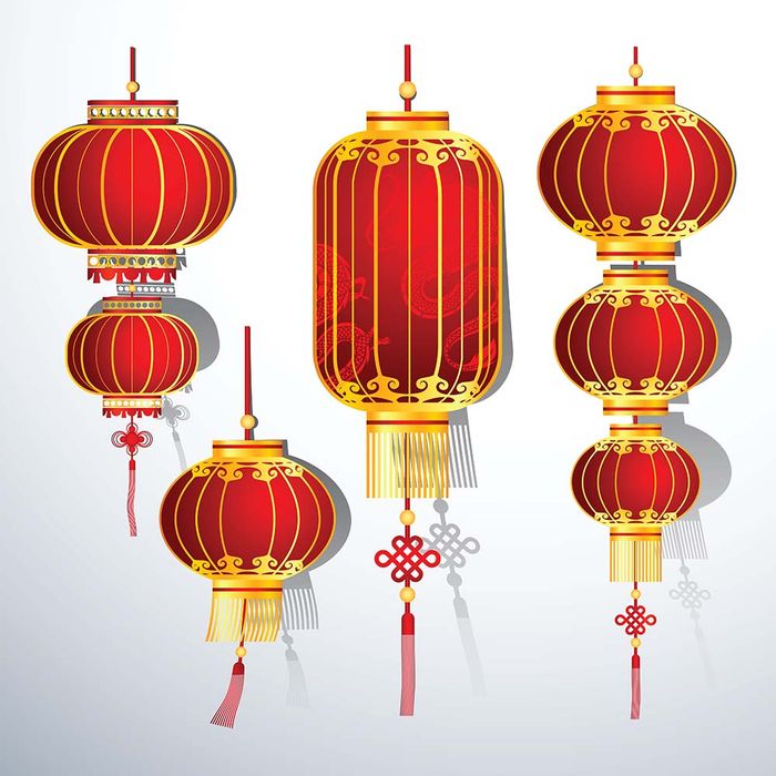 Hình ảnh đèn lồng cổ phong cách Trung Quốc file vector mẫu CR339