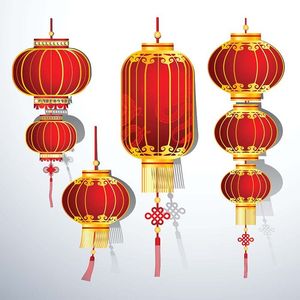 Hình ảnh đèn lồng cổ phong cách Trung Quốc file vector mẫu CR339
