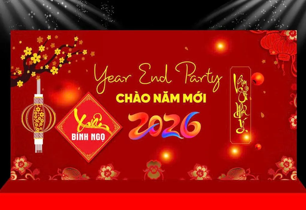 Backdrop Tết 2026 Bình Ngọ - Chúc Mừng Năm Mới