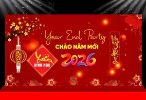 Backdrop Tết 2026 Bình Ngọ - Chúc Mừng Năm Mới