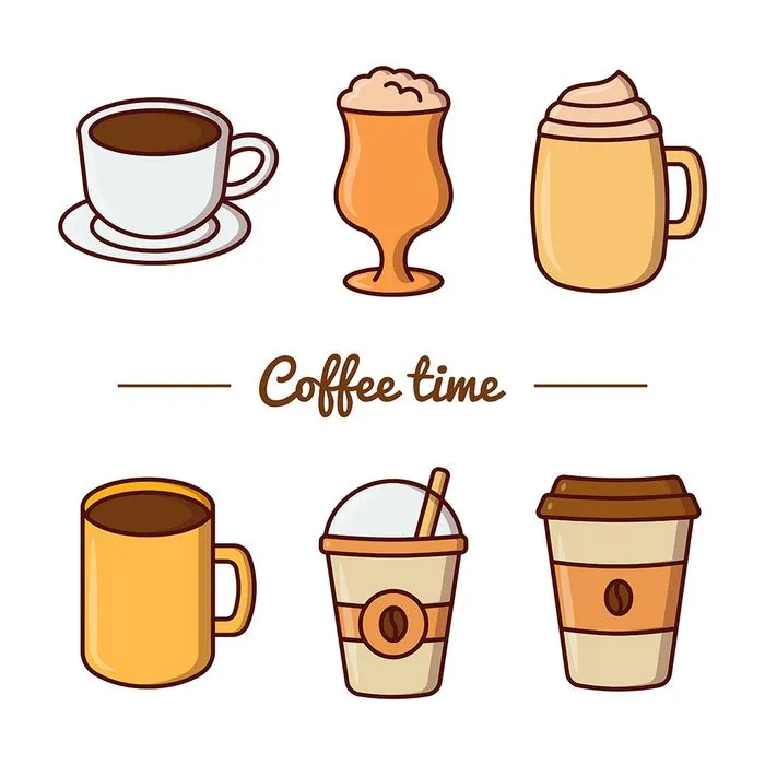 Hình ảnh cốc cafe file vector mẫu KS815