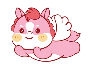 Linh Vật Ngựa Tết Hồng Dễ Thương - Minh Họa Vector EPS