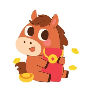 Ngựa Linh Vật Tết - Hình Minh Họa Vector Dễ Thương Cho Năm Mới