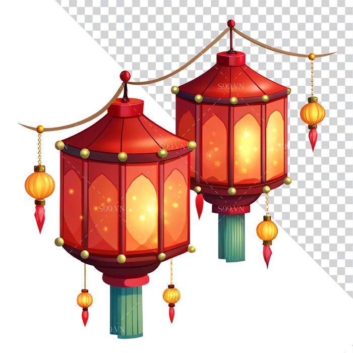 Hình ảnh đèn lồng kiểu dáng trung quốc file PNG mẫu CR556